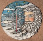 OLD MAN WINTER 12” ROUND CERAMIC THERMOMETER JACK FROST COLD NORTH POLE FUN !!