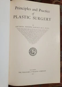 Principles and Practice of Plastic Surgery Barsky 1950 Large Hardback Book - Foto 1 di 4