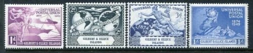 Gilbert & Ellice Islands KGVI 1949 UPU 套装 MLH 通用邮政联盟 免运费 — 第 1/1 张图片
