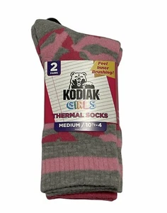 Kodiak Mädchen Thermo Socken 2er Pack grau/rosa Camouflage & pink Medium (101/2 - 4) - Bild 1 von 4