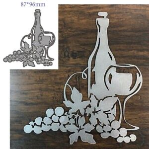 Wine Bottle Cup Metal Cutting Dies Stencil Scrapbooking Embossing Cards Making