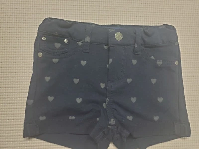 Pantalones Cortos VIGOSS Azul Oscuro Corazones Suaves/Cintura Ajustable Talla 3T Foto 1 de 4