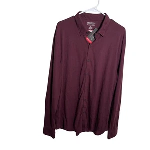 Kenneth Cole Awearness Shirt Men's XL Slim Fit Maroon Button Up Long Sleeve NWT - Picture 1 of 9
