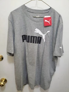 PUMA Men's Essentials Logo Tee XL T-Shirt Gray/Black & White Logo! New - Picture 1 of 3