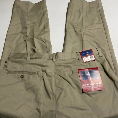 Pantalón SADDLEBRED Para Hombre Perfecto Sin Arrugas Caqui Pantalones Talla 40x29 Nuevo con Etiquetas $58 Recto Foto 1 de 4