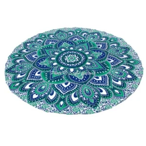 Bohemian Mandala Round Beach Tapestry Hippie Throw Yoga Mat Towel Indian Blanket - Picture 1 of 3