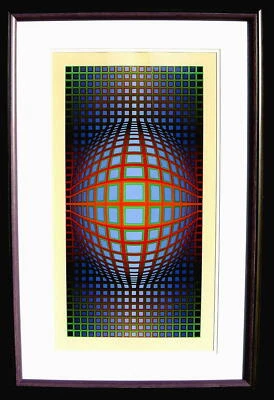 Victor Vasarely 1908 Pécs / Komposition / große Farbserigraphie, handsigniert - Bild 1 von 4
