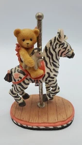 CHERISHED TEDDIES RARE JASON 506214 RETIRED BOY ON ZEBRA CAROUSEL FIGURINE - Picture 1 of 12