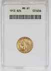 1913 Gold $2 1/2 Indian Head OLD ANACS MS-61