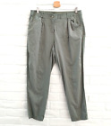 Chicos Pants Women Large 12 Army Green Ankle Pants Pockets Stretch Elastic Waist