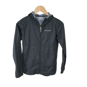 Girls 14-16 Columbia Sportswear Black Long Sleeve Hooded Rain Jacket Windbreaker - Picture 1 of 3