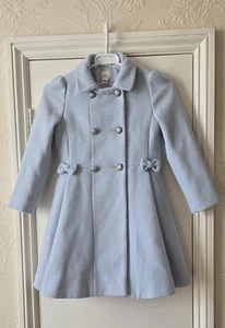 Monsoon Girl's bow details collar skirt coat in blue size 7-8 years - Picture 1 of 18
