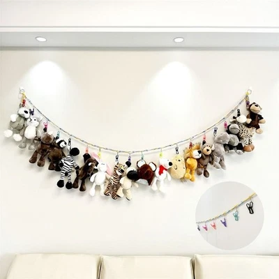 Wall Hanging Toy Display Holder with 18 pcs Clips Hanging Storage Chain - Image 1 of 4