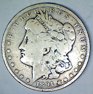 1891 Morgan Silber Dollar Lot A - Bild 1 von 2