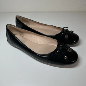 Kate Spade NY Cambridge Damen-Ballerinas schwarz Lackschleife Größe 8,5 Freizeit - Bild 1 von 10