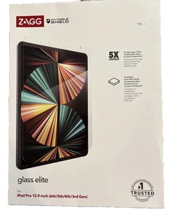Zagg InvisibleShield Glass Elite Screen Protector for 12.9" iPad Pro 3/4/5/6 Gen - Picture 1 of 1