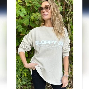 Sudadera Sloppy Joe 100 % algodón orgánico bordada Streetwear Crew, talla 3 - Imagen 1 de 5