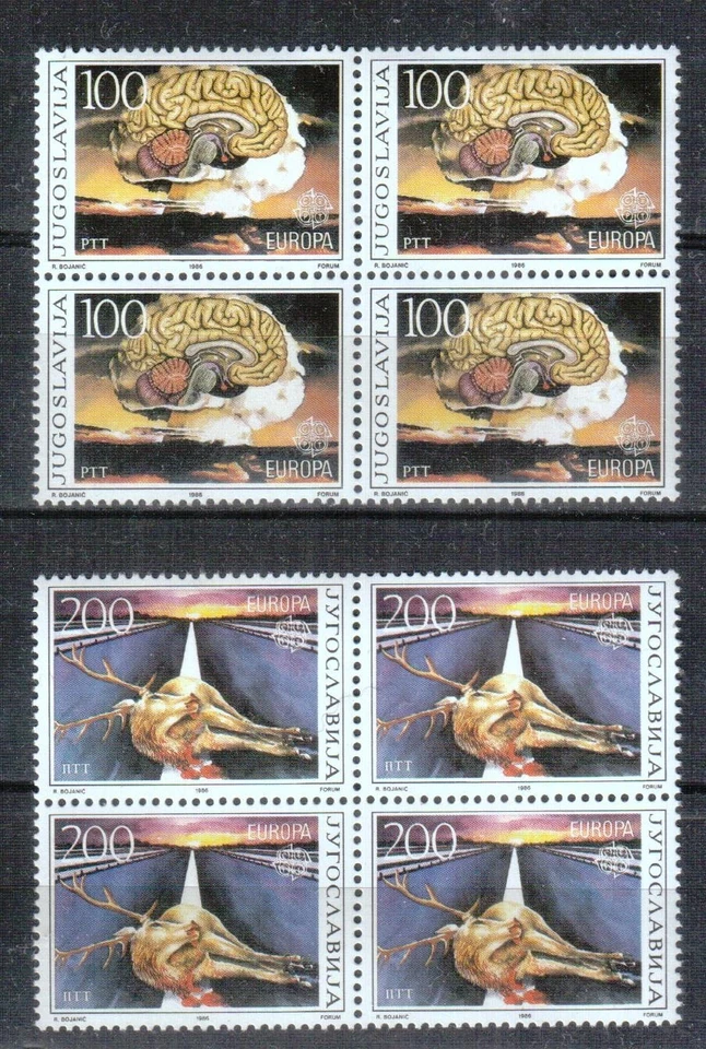 YUGOSLAVIA 1986  EUROPA CEPT BLOQUE DE 4 SERIES NUEVAS - Imagen 1 de 1