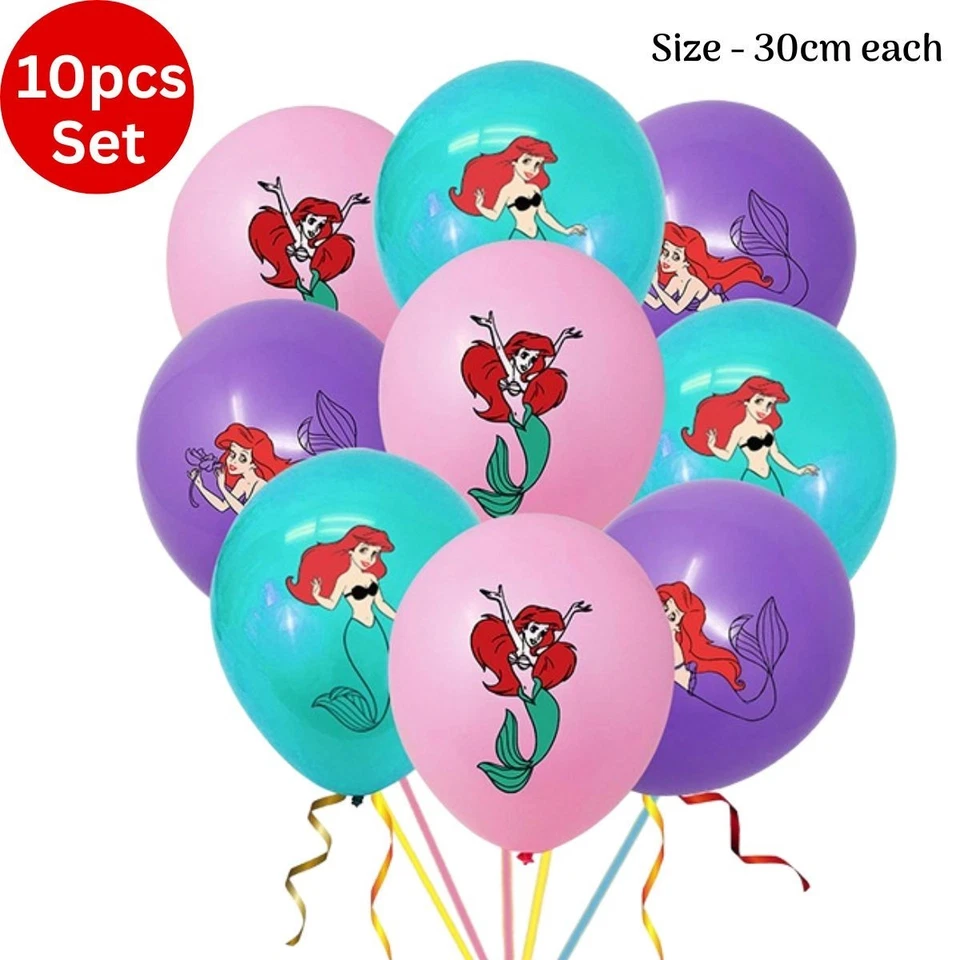Mermaid balloons little Aerial birthday balloons kids birthday party decorations