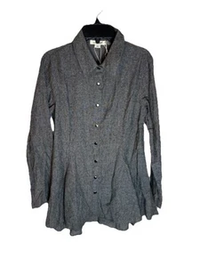 Simply Noelle Dress Womens XS (4-6) Gray Button Up Long Sleeve Short NWT - Imagen 1 de 9