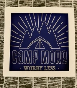 8x8” original calligraphy art decor camp more worry less cool new Boho Style Hot - Picture 1 of 2