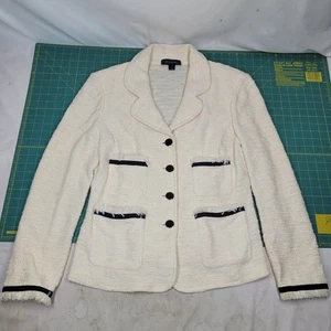 St John's Wool Knit Cream Blazer Size 16 Made In USA  - Bild 1 von 16