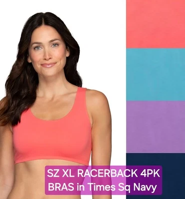 尺寸 XL Fruit of the Loom 签名赛车胸罩 3+1 奖金 PK 棉/氨纶 — 第 1/4 张图片