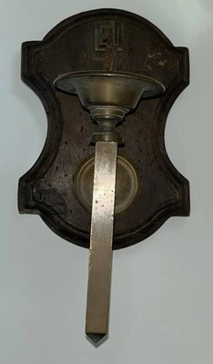 Vintage Worm Wood And wrought iron wall sconce candle holder Made In Italy - Image 1 of 4