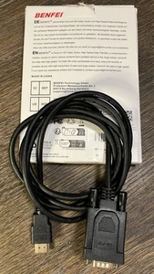 Benfei 000181BLACK 6ft HDMI to VGA Cable - Picture 1 of 2
