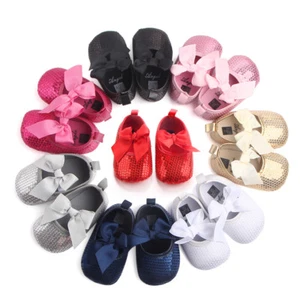 Baby Girls Sequinned Shoes Christening Party in 8 Colours - Picture 1 of 17