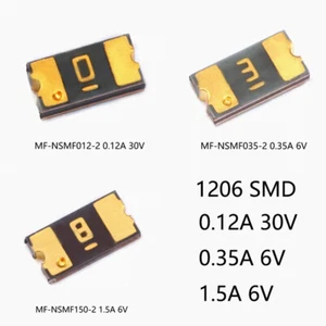 PPTC 1206 SMD 0,12A 30 V 0,35A 6 V 1,5A 6 V selbstverwertende Sicherung zurücksetzbare Sicherungen Neu - Bild 1 von 5