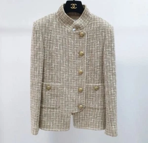 Chaqueta Chanel 2015 beige tweed talla 36 - Imagen 1 de 11