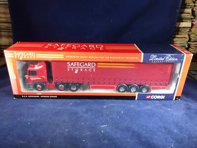 M-40 CORGI 1:50 SCALE DIE CAST TRUCK  - 75805 MAN CURTAINSIDE - SAFEGARD STORAGE - Image 1 of 4