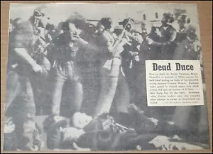 1945 Benito Mussolini Dead Duce Newspaper Clipping Photo Chicago Daily Times WW2 - Picture 1 of 9