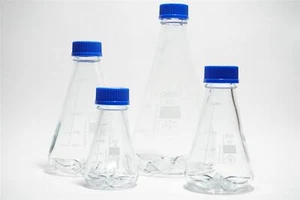 Erlenmeyerkolben mit Schikane 250 mL 500 mL 1000 mL hitzebeständig Deckel GL45 - Bild 1 von 7