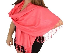 new soft Solid Plain Silk Pashmina Cashmere Scarf Shawl Wrap Stole neck warmer - Picture 1 of 26