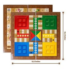 Grand Ludo and Snakes & Ladders Board Game with Jumbo Size Wooden Dice