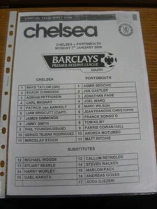 07/01/2008 Chelsea Reserves v Portsmouth Reserves (Black & White Single Sheet). - Picture 1 of 1
