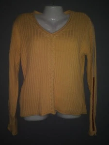 Tommy Hilfiger Pullover Damen L Large Zopfmuster kuschelig gelb Halspulli - Bild 1 von 6