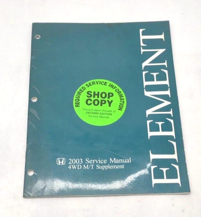 Honda Element 2003 4x4 M/T suplemento manual de reparación de taller de fábrica SKUS Foto 1 de 1