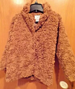 Plüschbraun Sherpa TEDDYMANTEL Druckknopffront ~ Mädchen Größen S, M oder Large ~ Neu mit Etikett - Bild 1 von 1