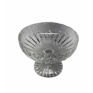 Crystal Clear Glass Footed Compote Fruits Nuts Candy Sweets Dish  - Picture 1 of 5