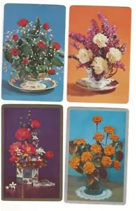 Arreglos Florales Rosas Claveles 4 Tarjetas de Juego Intercambiables Individuales De Colección - Imagen 1 de 1