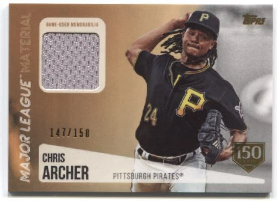 CHRIS ARCHER 2019 Topps Series 2 150th Anniv.  MAJOR LEAGUE MATERIAL - PIRATES - - Image 1 of 1