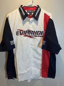 Evinrude E-Tec Shirt Mens Size Large Fishing Tournament Cotton Embroidered Logo - Picture 1 of 10