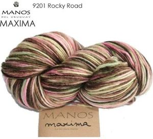 100g MAXIMA MANOS del URUGUAY Merino Handgefärbte feinste Merinowolle Wolle 9201 - Bild 1 von 1