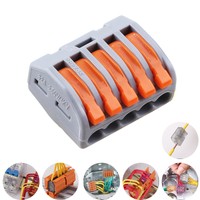 10pcs Building Wire Connector Fast Cable Push in 5 Port 32A Safe Terminal Block