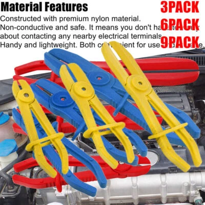 3/6/9Pcs Hose Clamp Set Pinch Off Pliers Brake Fuel Hose Gas Lines Radiator Tool - Изображение 1 из 4