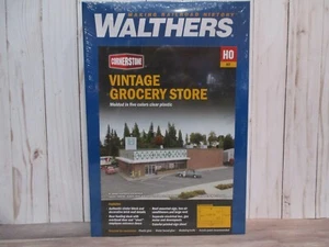 WALTHERS HO CORNERSTONE STRUCTURE KIT - VINTAGE GROCERY STORE - 2024 NEW RELEASE - Picture 1 of 4