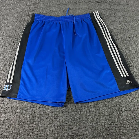 Kansas Jayhawks Basketball Shorts Mens 4XLT Blue Adidas Athletic NCAA Cover